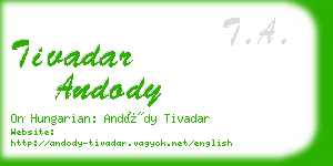 tivadar andody business card